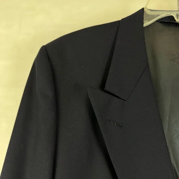 Burberrys Vintage Double Breasted Blazer Navy Gold Crest Buttons Men’s L - Picture 10 of 16